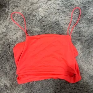 SHEIN Neon Coral Spaghetti Strap Tank Top